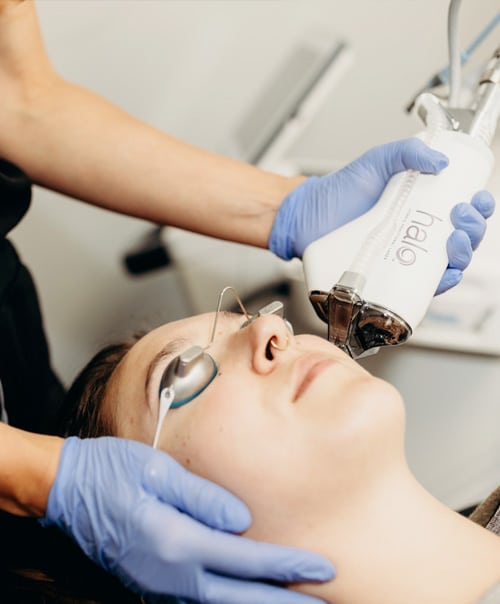 stock image of patient having HALO procedure